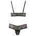 Cottelli Plus Size - čipkasti set grudnjaka (crna) - XXL