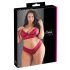 Cottelli Plus Veličine - meki čipkasti grudnjak set (crveni) - 2XL