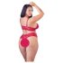 Cottelli Plus Veličine - meki čipkasti grudnjak set (crveni) - 2XL