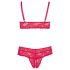 Cottelli Plus Veličine - meki čipkasti grudnjak set (crveni) - 4XL