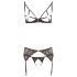 Abierta Fina - sjajni čipkani čar - set brushaltera (crni) - XL