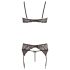 Abierta Fina - sjajni čipkani čar - set brushaltera (crni) - XL
