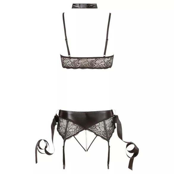 Cottelli Bondage - čipkasti donji veš set (5 delova) - XL