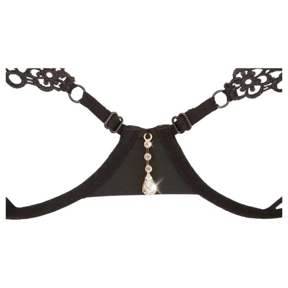 Cottelli - sjajni vezeni grudnjak set (crni)