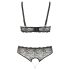 Cottelli Plus Size - biserni grudnjak set (crna) - XL
