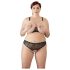 Cottelli Plus Size - biserni grudnjak set (crna) - 3XL