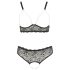 Cottelli Plus Size - biserni grudnjak set (crna) - 3XL