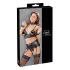 Cottelli Bondage - čipkasti sjajni veš set (4 dela)