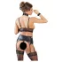 Cottelli Bondage - čipkasti sjajni veš set (4 dela)