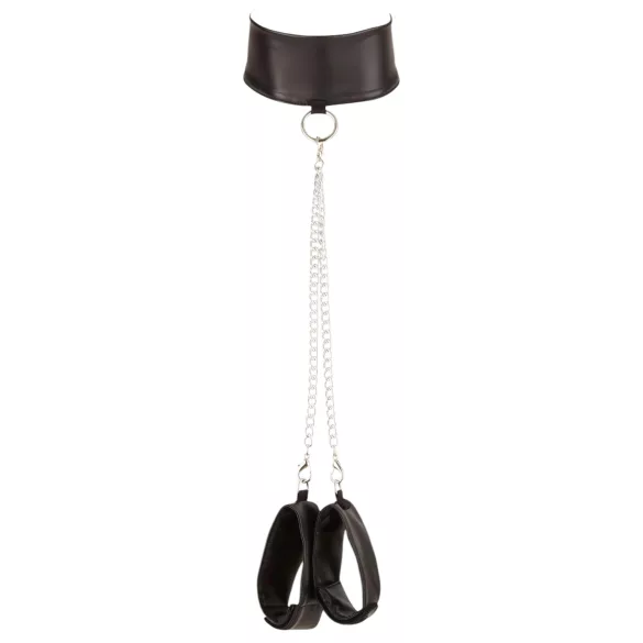 Cottelli Bondage - čipkasti sjajni veš set (4 dela)