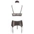 Cottelli Bondage - čipkasti sjajni veš set (4 dela) - M