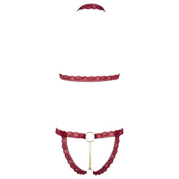 Cottelli - otvoreni grudnjak sa metalnim prstenovima (crveno)