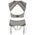 Cottelli Plus Size - čipkani set sa kristalima (crni) - XL