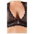 Cottelli Plus Size - čipkani set sa kristalima (crni) - 3XL
