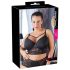 Cottelli Plus Size - grudnjak sa čipkom i trakama (crni)