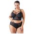Cottelli Plus Size - grudnjak sa čipkom i trakama (crni)
