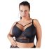 Cottelli Plus Size - grudnjak sa čipkom i trakama (crni) - 85E