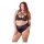 Cottelli Plus Size - grudnjak sa ukrštenim trakama i gaćice (crne) - 85E/L