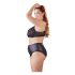 Cottelli Plus Size - grudnjak sa ukrštenim trakama i gaćice (crne) - 85E/L