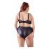 Cottelli Plus Size - grudnjak sa ukrštenim trakama i gaćice (crne) - 85E/L