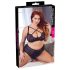 Cottelli Plus Size - grudnjak sa ukrštenim trakama i gaćice (crne) - 85E/L