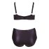 Cottelli Plus Size - grudnjak sa ukrštenim trakama i gaćice (crne) - 85E/L