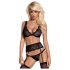 Obsessive Emperita - set intimnog veša sa sitnim vezom (crna) - L/XL