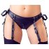 Cottelli Bondage - sjajni set sa podizačem grudi i lisicama (crni) - XL