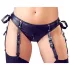 Cottelli Bondage - sjajni set sa podizačem grudi i lisicama (crni) - XL