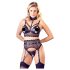Cottelli Bondage - crni čipkani set sa lisicama