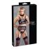 Cottelli Bondage - crni čipkani set sa lisicama - XL