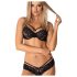 Obsessive 860-SET-1 - ružičasti čipkani grudnjak set (crni)