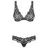 Obsessive Luvae - cvetni, sa kamenčićima grudnjak set (crna) - L/XL