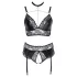 Cottelli Curves - Set donjeg veša sjajnog efekta (crna) - 3XL