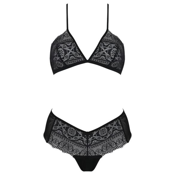 Passion Eco Kerria - čipkani bikini set (crna)