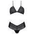 Passion Eco Kerria - čipkani bikini set (crna) - L/XL