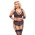Cottelli Bondage Plus - čipkasti grudnjak set (crna)