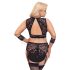 Cottelli Bondage Plus - čipkasti grudnjak set (crna)