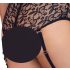 Cottelli Bondage Plus - čipkasti grudnjak set (crna)