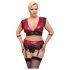 Cottelli Bondage Plus Size - čipkasti grudnjak set (crvena)