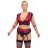 Cottelli Bondage Plus Size - čipkasti grudnjak set (crvena)