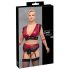 Cottelli Bondage Plus Size - čipkasti grudnjak set (crvena)