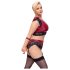 Cottelli Bondage Plus Size - čipkasti grudnjak set (crvena)