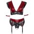 Cottelli Bondage Plus Size - čipkasti grudnjak set (crvena)