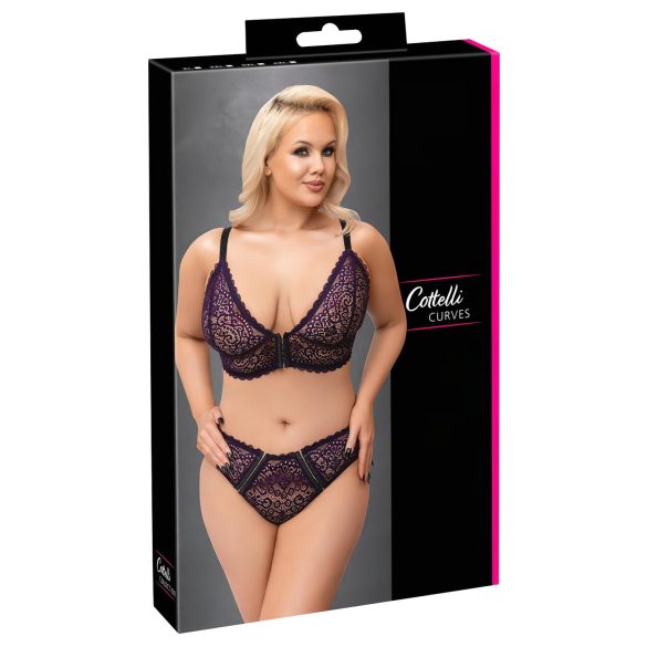 Cottelli Plus - Prozirni grudnjak set (ljubičasta) - 2XL
