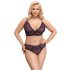 Cottelli Plus - Prozirni grudnjak set (ljubičasta) - 2XL