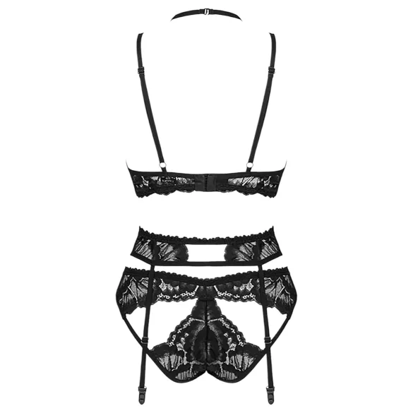 Obsessive Alessya - čipkasti donji veš set (crni)