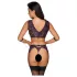 Cottelli Bondage - set donjeg veša i lisice (crna-ljubičasta) - L