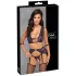 Cottelli Bondage - set donjeg veša i lisice (crna-ljubičasta) - L