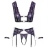 Cottelli Bondage - set donjeg veša i lisice (crna-ljubičasta) - L